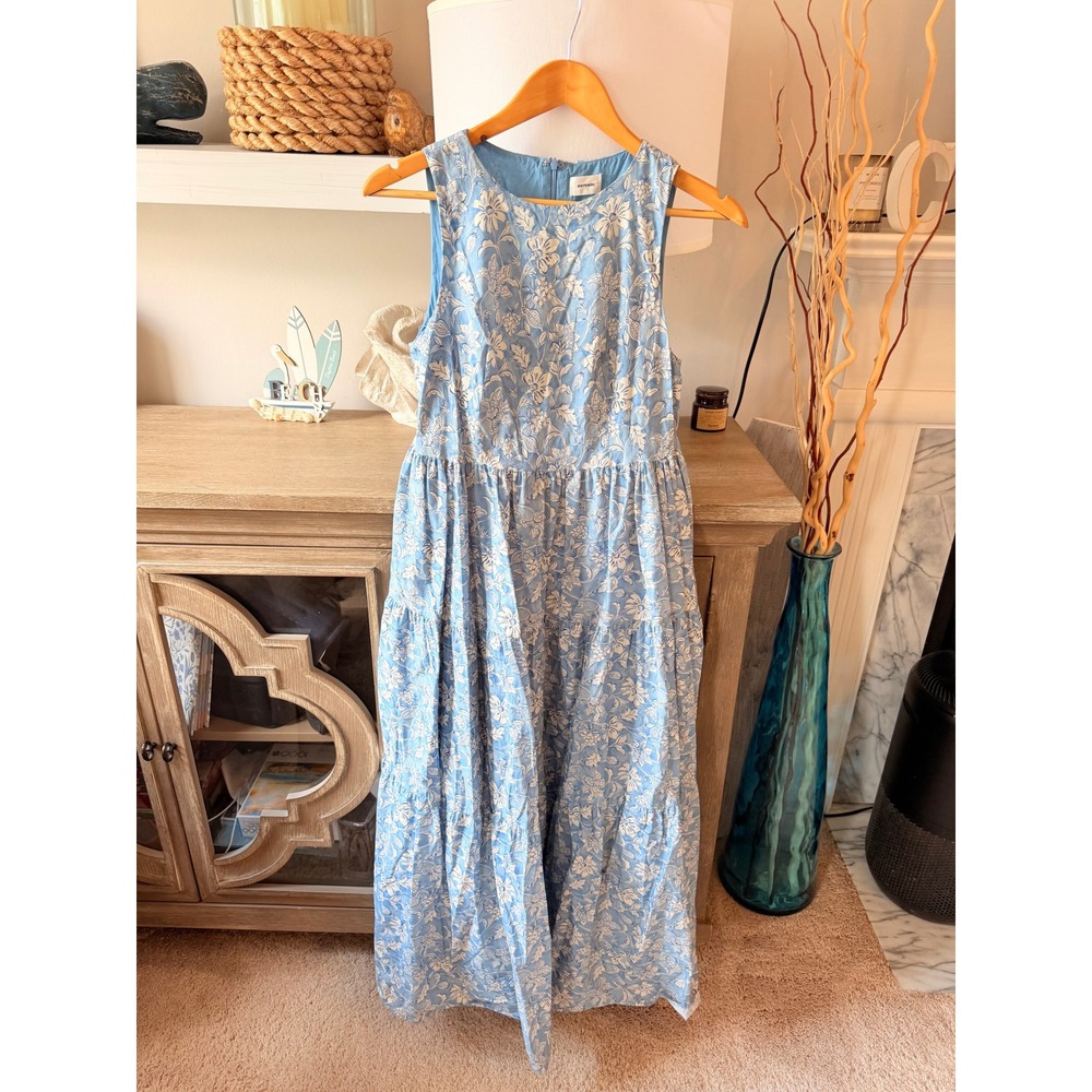 Aureum Floral Tiered Maxi Dress Womens Blue XS